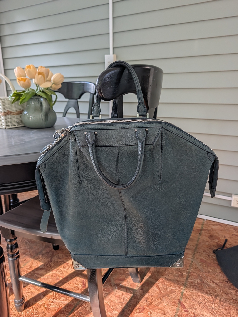 Alexander Wang Emilie Tote In Teal Nubuck